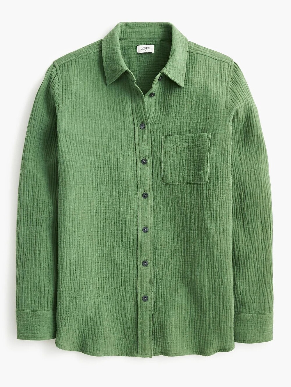 J. Crew Factory Green Gauze Button-Down Shirt